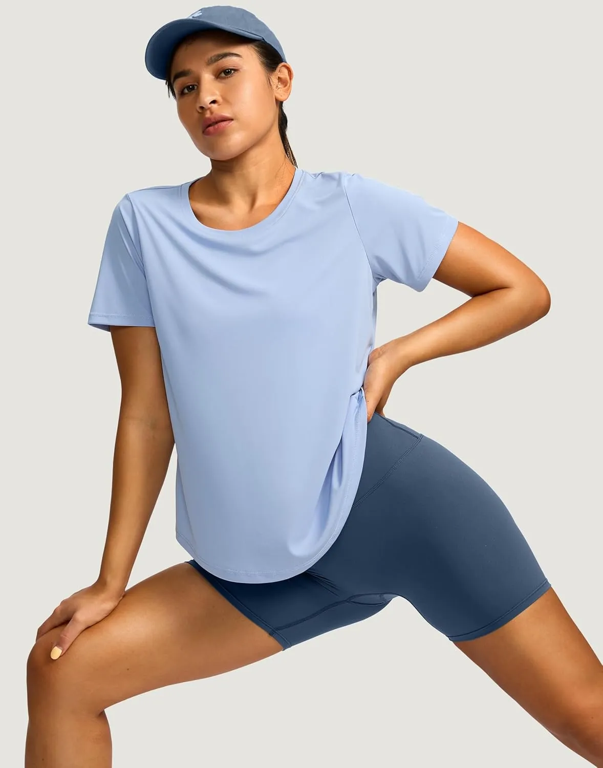 Women's Short Sleeve Workout Shirts Breathable UPF 50  Sun Protection T-Shirts Quick Dry Gym Running Hiking Tops