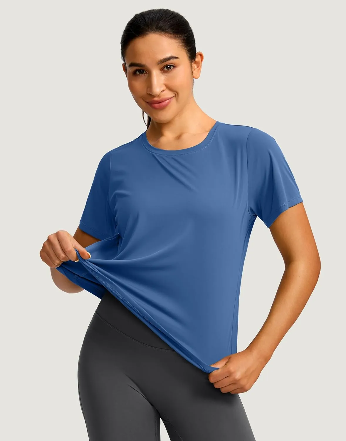 Women's Short Sleeve Workout Shirts Breathable UPF 50  Sun Protection T-Shirts Quick Dry Gym Running Hiking Tops