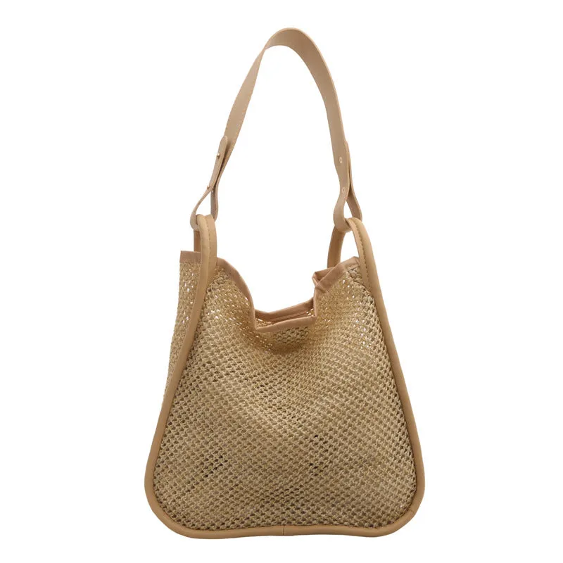 Women's Straw Vacation Woven French Portable Beach Shoulder Bags