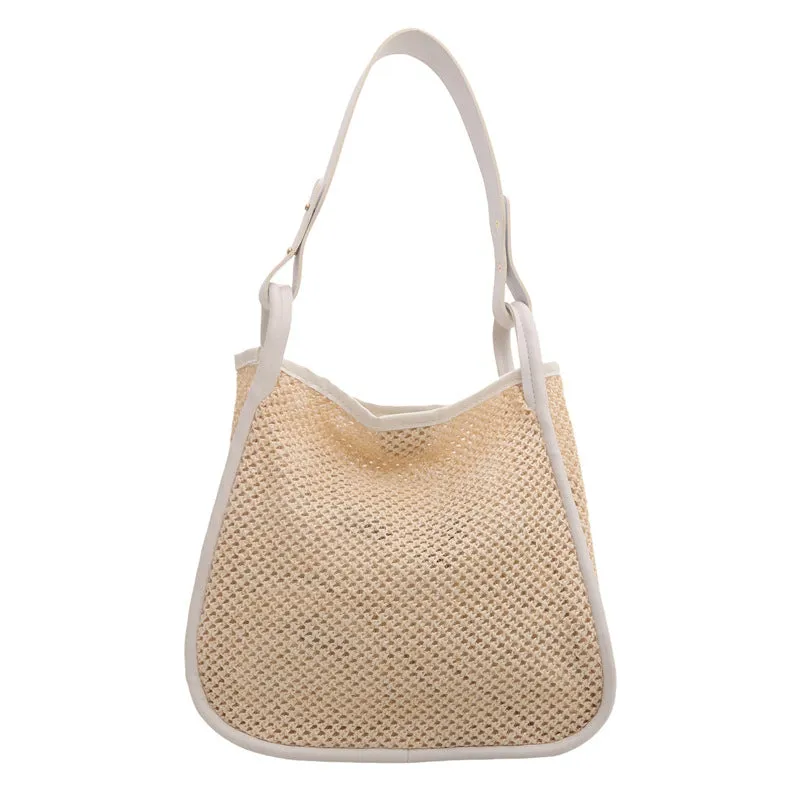 Women's Straw Vacation Woven French Portable Beach Shoulder Bags