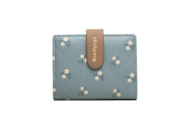 Women's Style Simple Short Two Fold Fashion Multiple Ladies Wallets