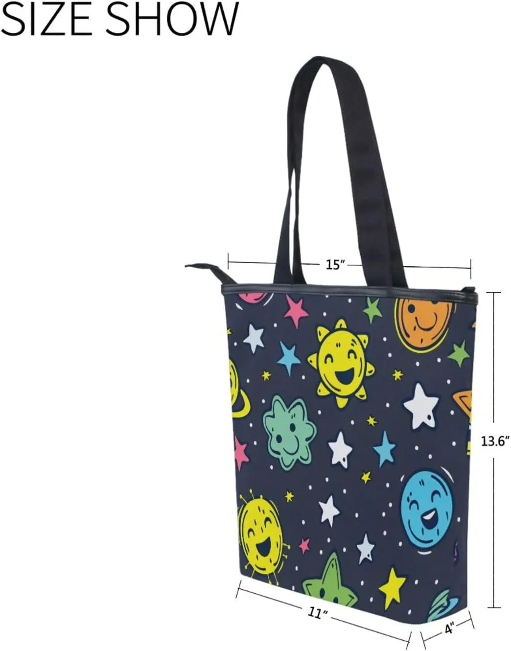 Women's Tote Bag Shoulder Handbags Canvas Large Capacity Shopping Dating Bag Pockets Zipper