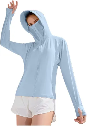 Women's UPF 50  UV Sun Protection Jacket Hooded Quick Dry Breathable Shirts Coat Hiking Fishing Summer Clothing