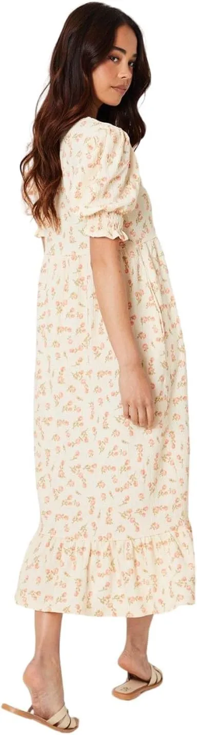 Womens/Ladies Ditsy Print Tiered Petite Midi Dress