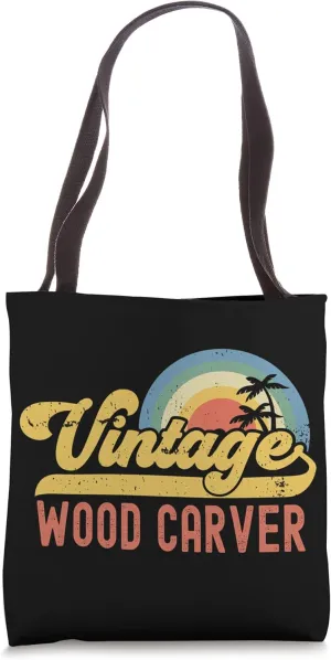 Wood Carver Vintage Sunset Profession Retro Job Title Tote Bag