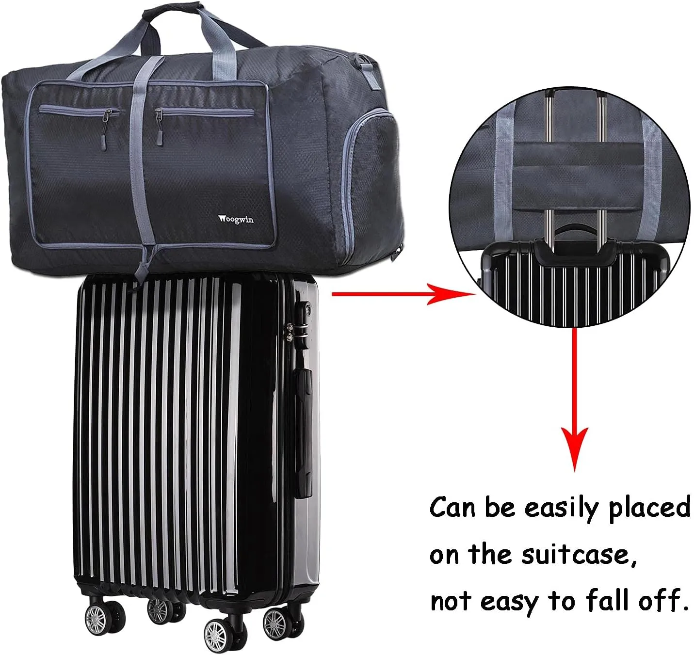Woogwin Travel Duffel Bag Large Foldable Waterproof Overnight Bag for Beach Swim Bags Pool Sports Gym