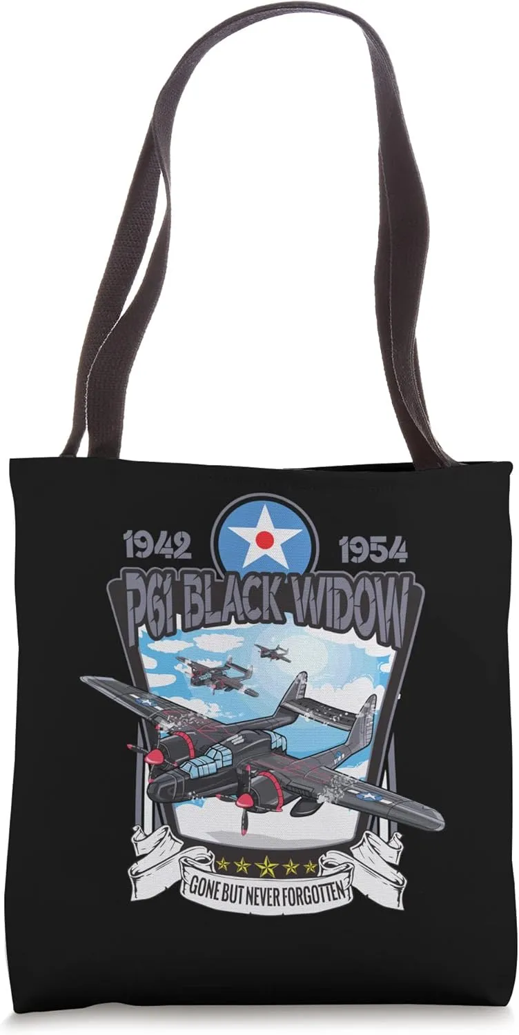 World War 2 P61 Black Widow Fighter Airplane Tote Bag