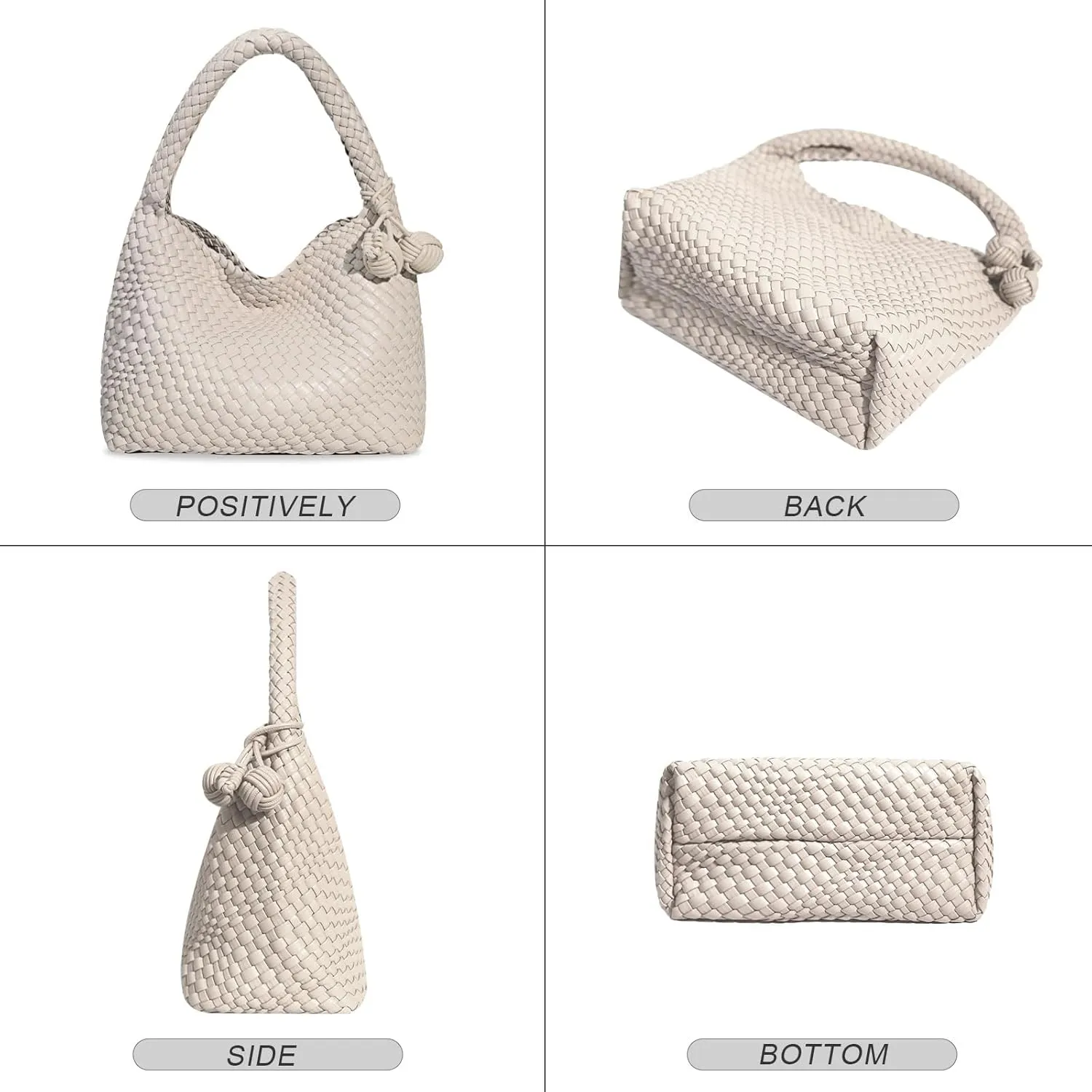 Woven Bag Purses for Women Vegan Leather Tote Bag Braided Shoulder Bag Hobo Underarm Bags