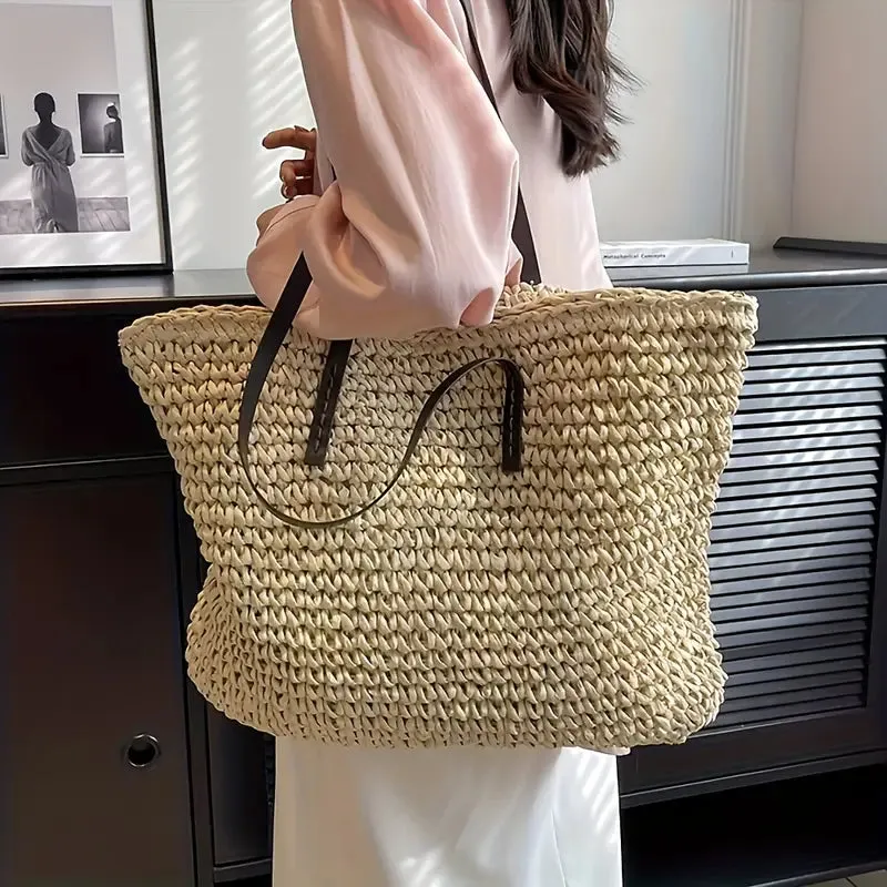 Woven Large Capacity Tote Bag