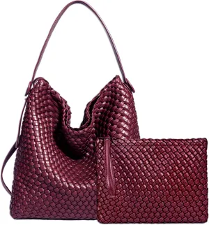 Woven Leather Tote Bag for Women Large Woven purses shoulder bag Fashion Shopping Travel Handbags