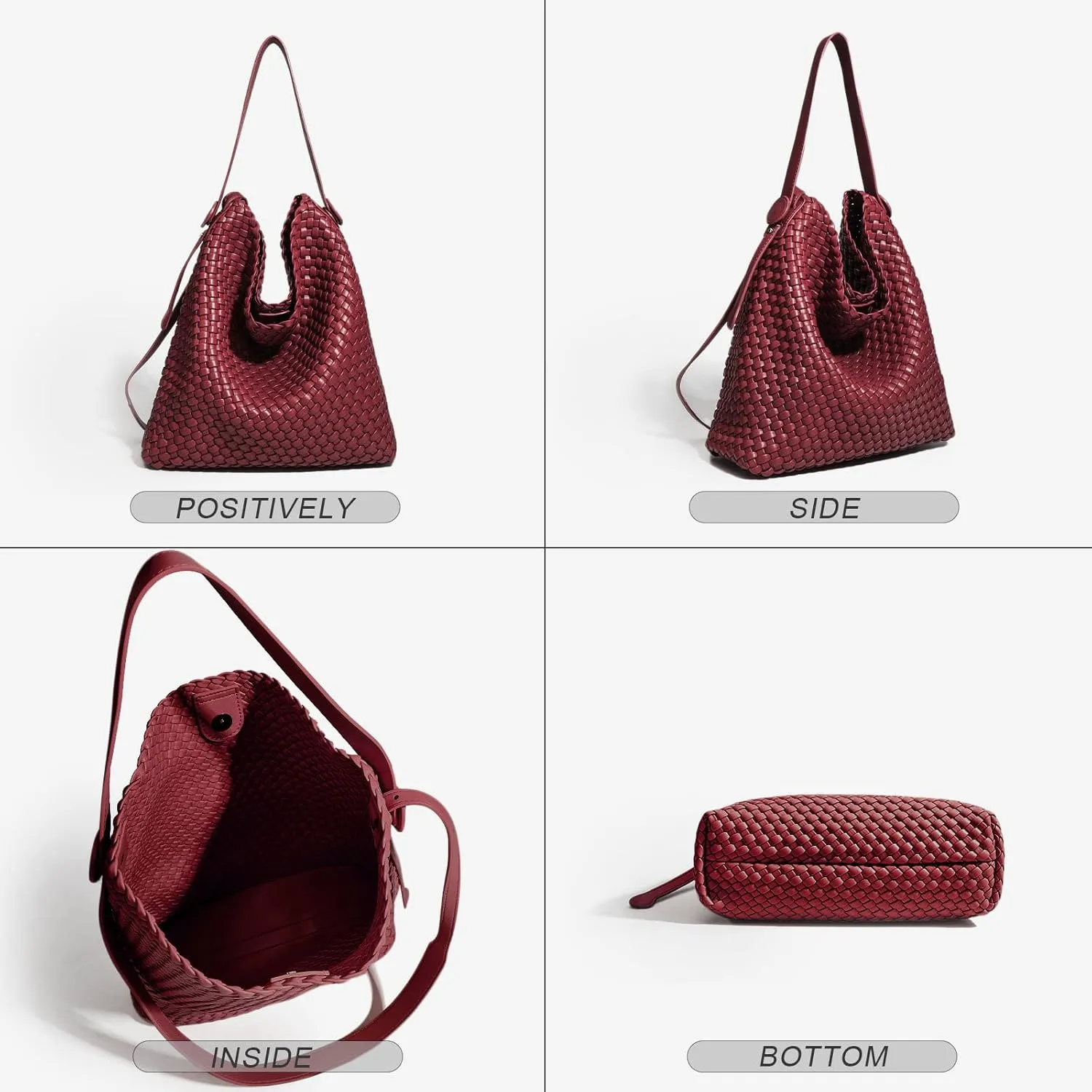 Woven Leather Tote Bag for Women Large Woven purses shoulder bag Fashion Shopping Travel Handbags