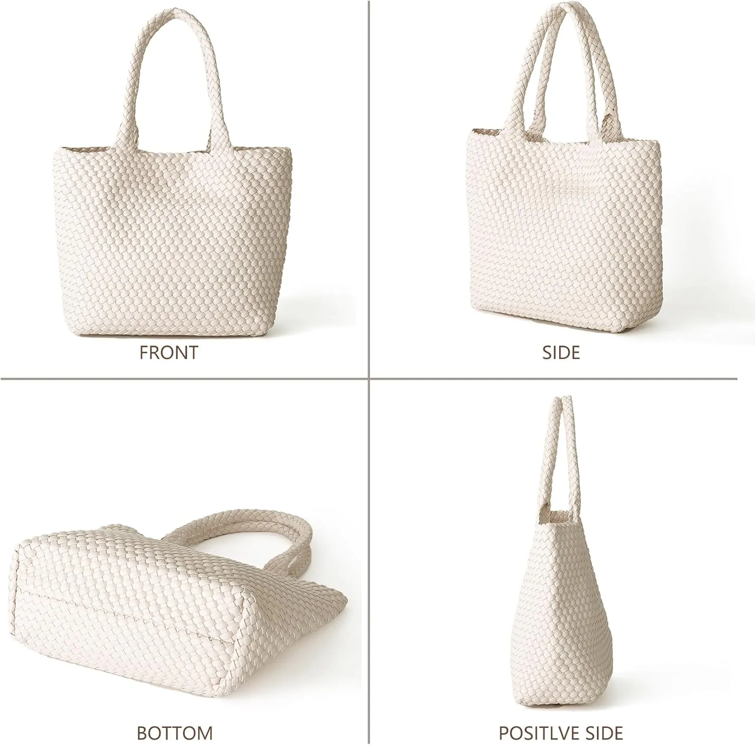 Woven Tote Bag for Women, Fashion Woven Bags for Women Vegan Leather Shoulder Handbags Large Summer Beach Travel Bag