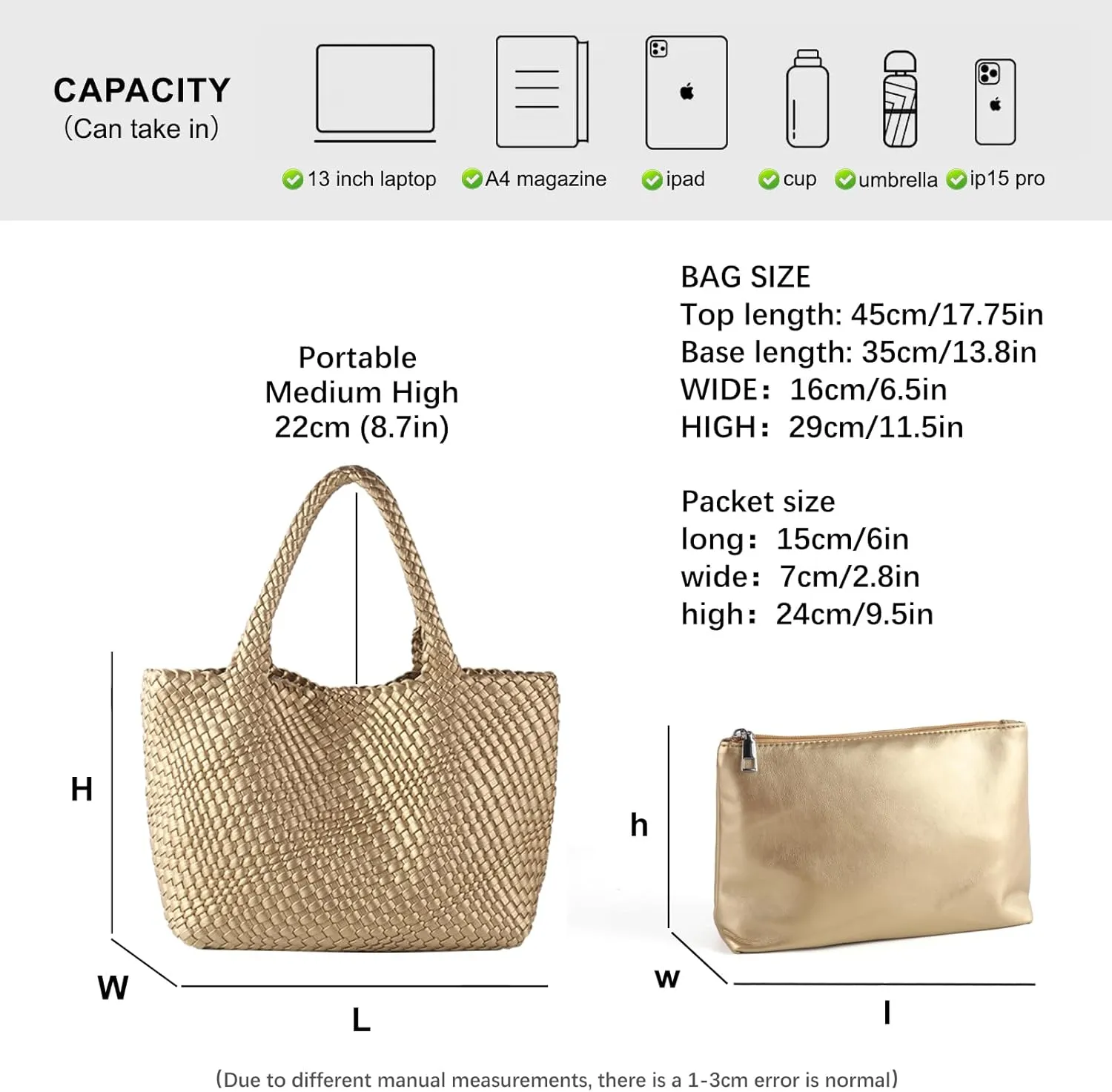 Woven Tote Bag Womens Purse Vegan Leather Shoulder Handbags Fashion Summer Beach Tote Bags Large Travel Totes