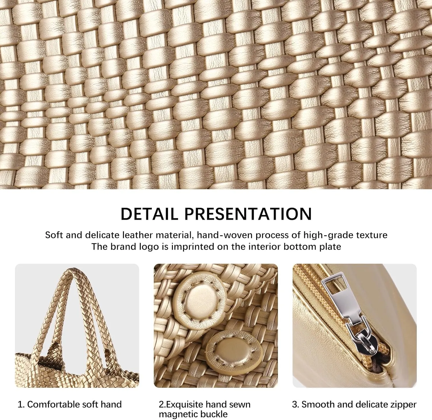 Woven Tote Bag Womens Purse Vegan Leather Shoulder Handbags Fashion Summer Beach Tote Bags Large Travel Totes