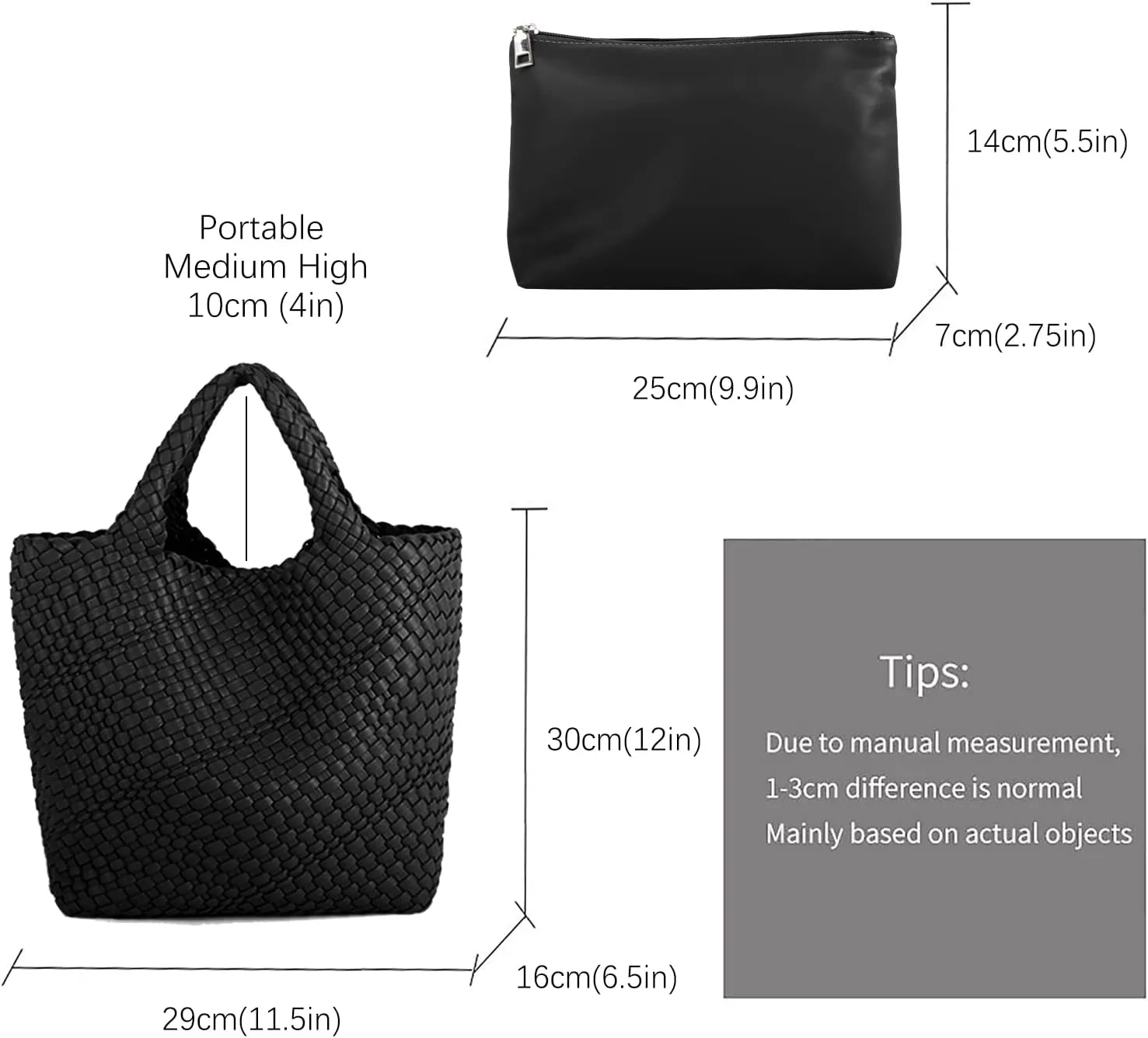 Woven Vegan Leather Handmade Tote for Women - Summer Beach Travel Hand Bag, Purse, Satchel Handbag