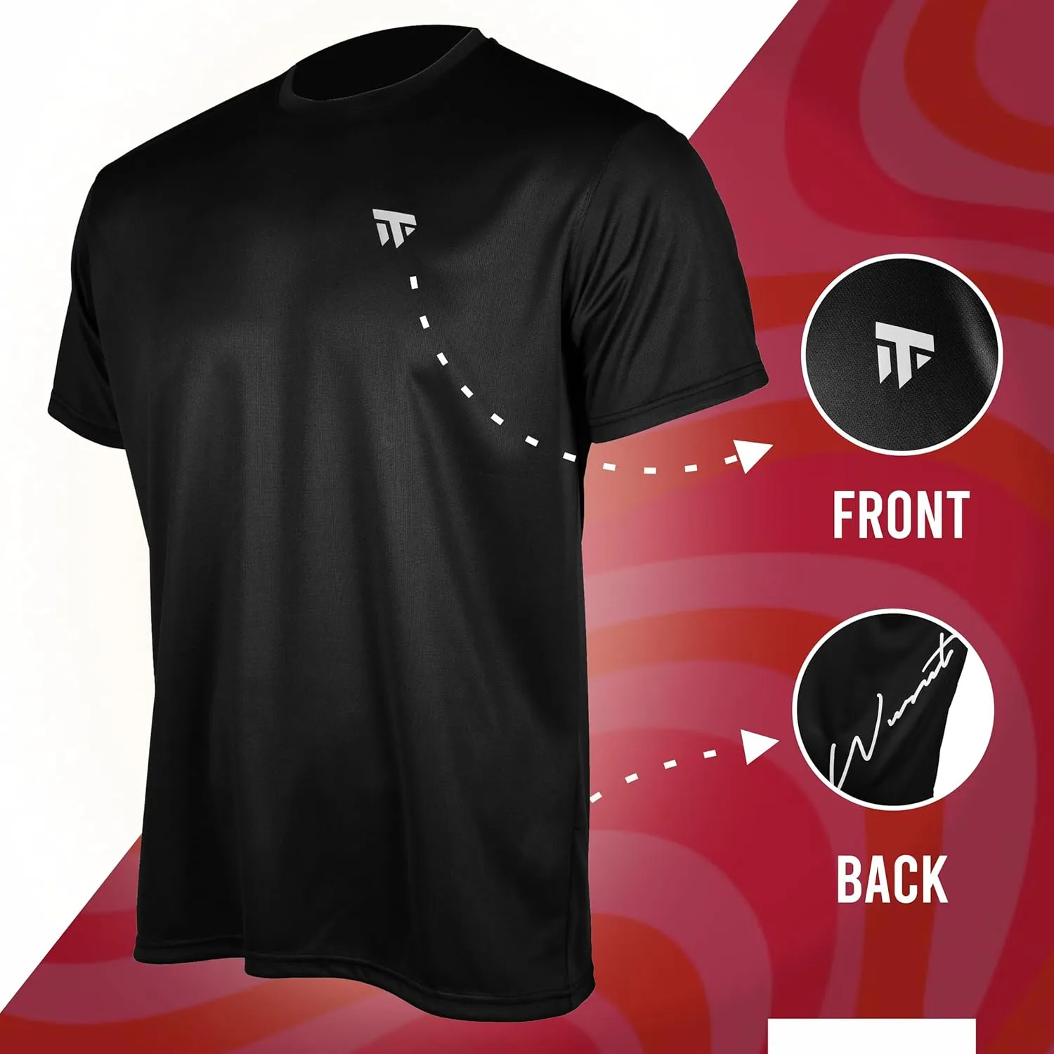 WUSUT Men's Workout Shirt - Quick-Dry, Moisture-Wicking Fitness T-Shirt, Breathable Activewear for Gym, Sports & Exercise
