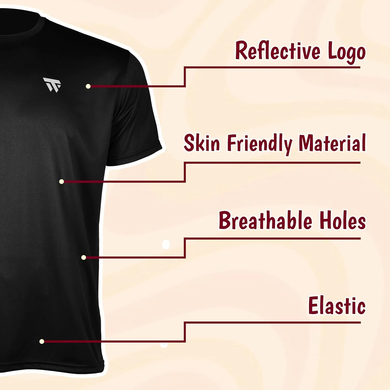 WUSUT Men's Workout Shirt - Quick-Dry, Moisture-Wicking Fitness T-Shirt, Breathable Activewear for Gym, Sports & Exercise