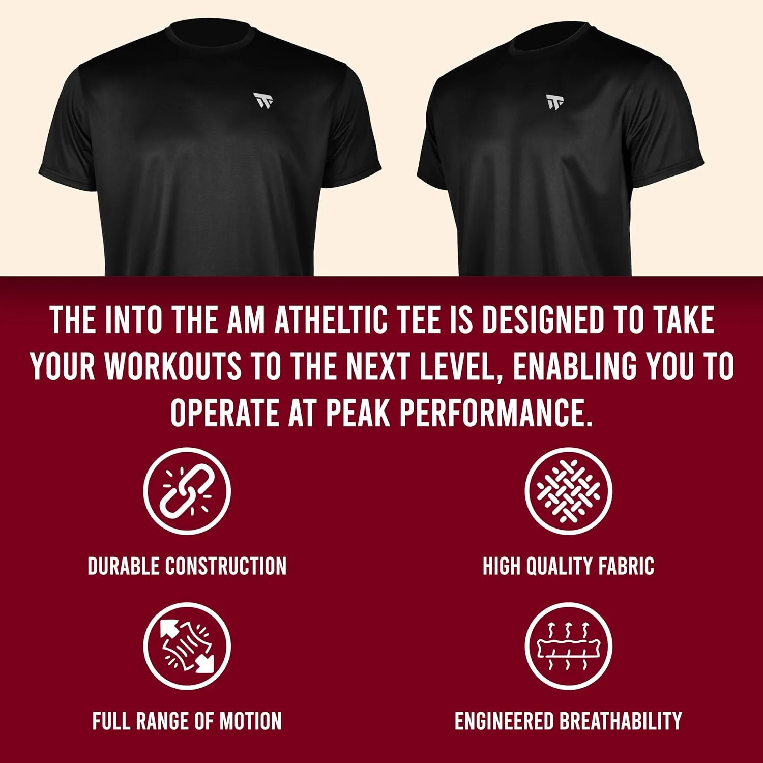 WUSUT Men's Workout Shirt - Quick-Dry, Moisture-Wicking Fitness T-Shirt, Breathable Activewear for Gym, Sports & Exercise
