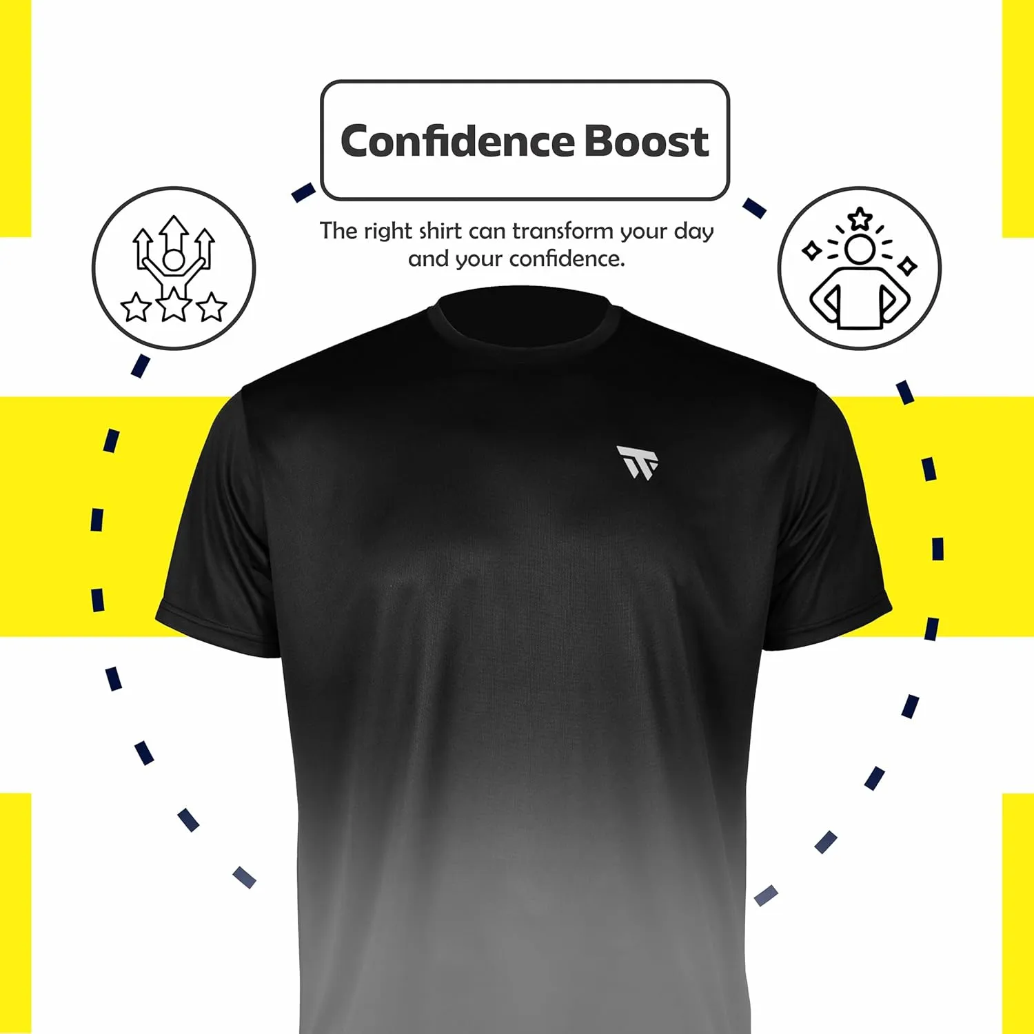 WUSUT Men's Workout Shirt - Quick-Dry, Moisture-Wicking Fitness T-Shirt, Breathable Activewear for Gym, Sports & Exercise
