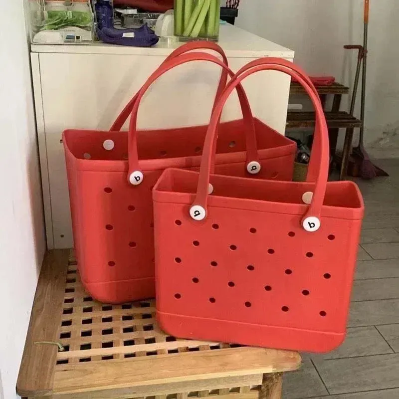 XL Extra Large Waterproof Beach Bag – EVA Rubber Travel Tote for Women, Picnic Storage Basket, Shopping Handbag, and Jelly Sac