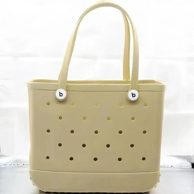 XL Extra Large Waterproof Beach Bag – EVA Rubber Travel Tote for Women, Picnic Storage Basket, Shopping Handbag, and Jelly Sac