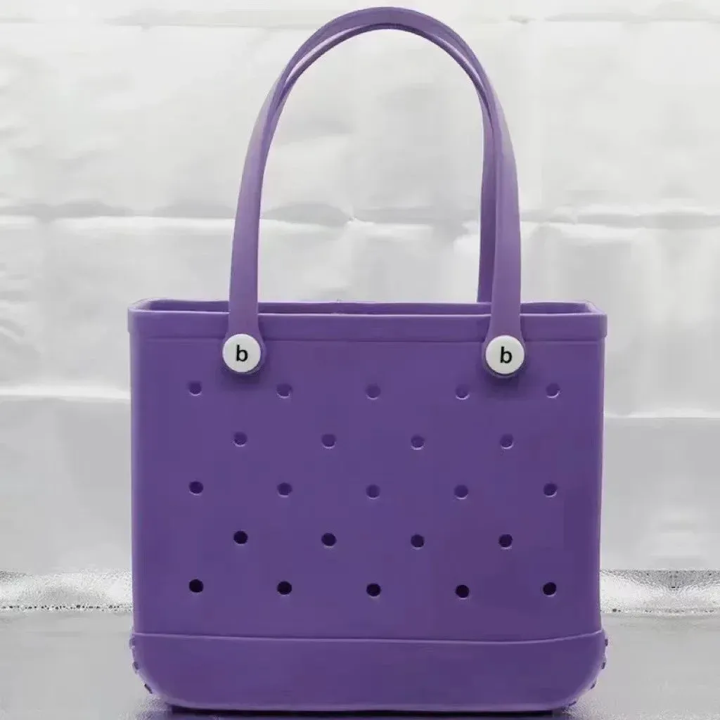 XL Extra Large Waterproof Beach Bag – EVA Rubber Travel Tote for Women, Picnic Storage Basket, Shopping Handbag, and Jelly Sac