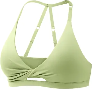 YEOREO Sports Bras for Women Open Back Workout Gym Bra Padded Medium Impact Yoga Tops with Ajustable Back Straps