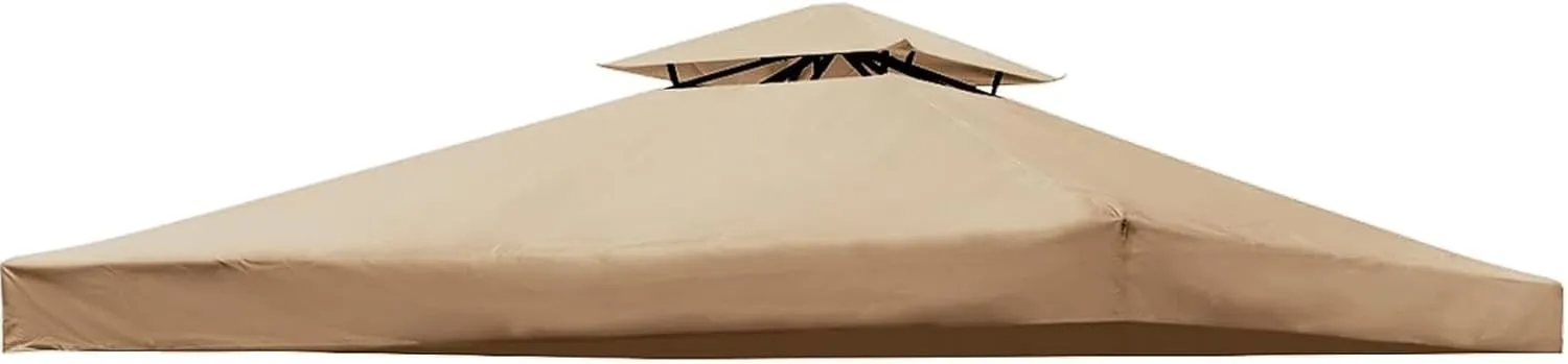 YOYOW 10x10 Canopy Replacement Gazebo Top Canopy Replacement Outdoor Shelter Top for Garden Patio Pavilion Sun Shade(Khaki)