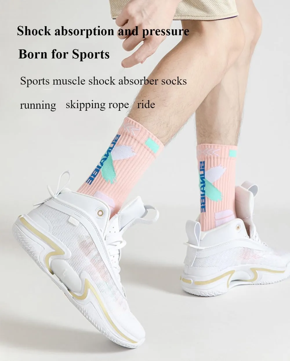YWSLRC 5 Pairs Men's Athletic Crew Socks Performance Thick Cushioned Sport Basketball Running Training Compression Sock