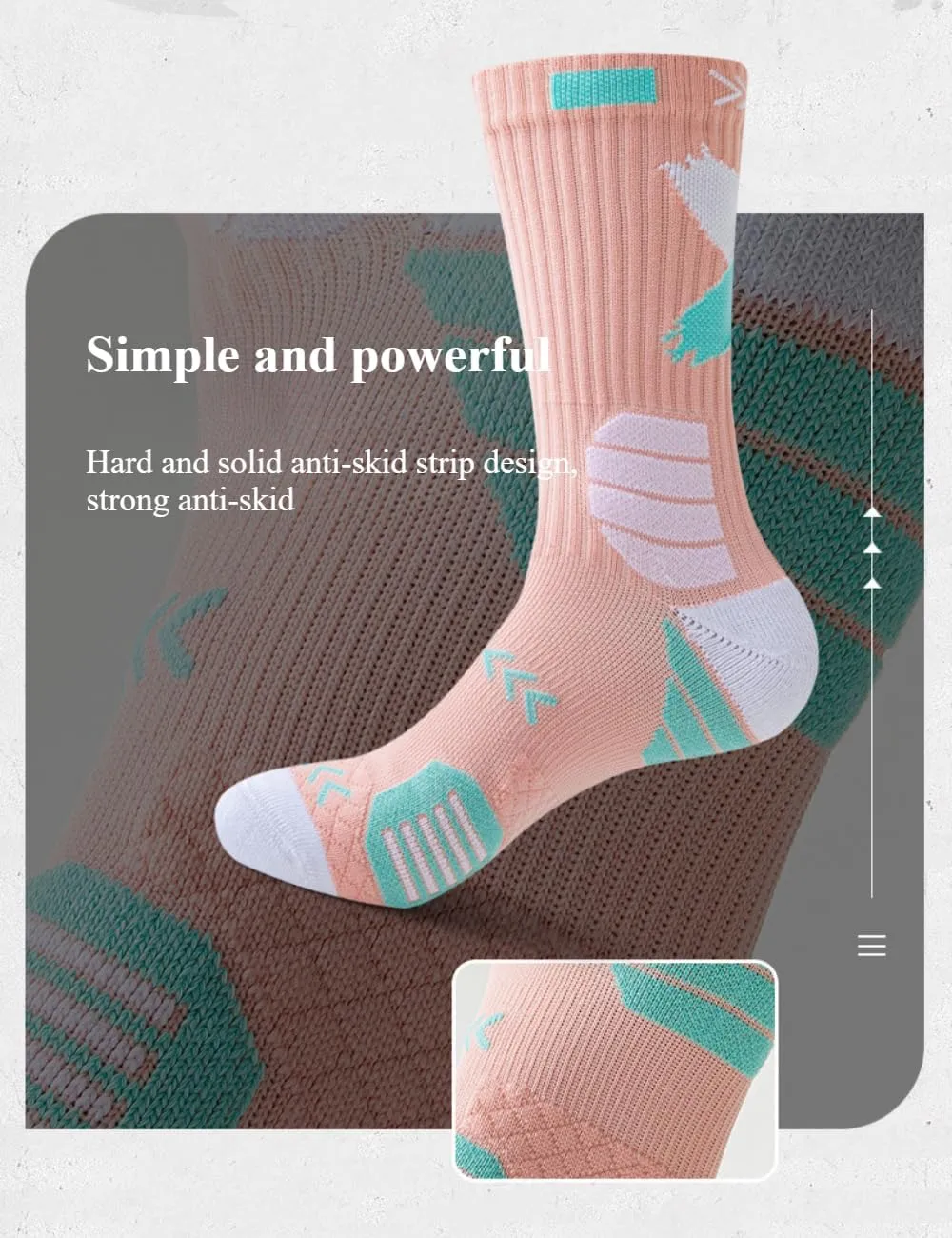 YWSLRC 5 Pairs Men's Athletic Crew Socks Performance Thick Cushioned Sport Basketball Running Training Compression Sock