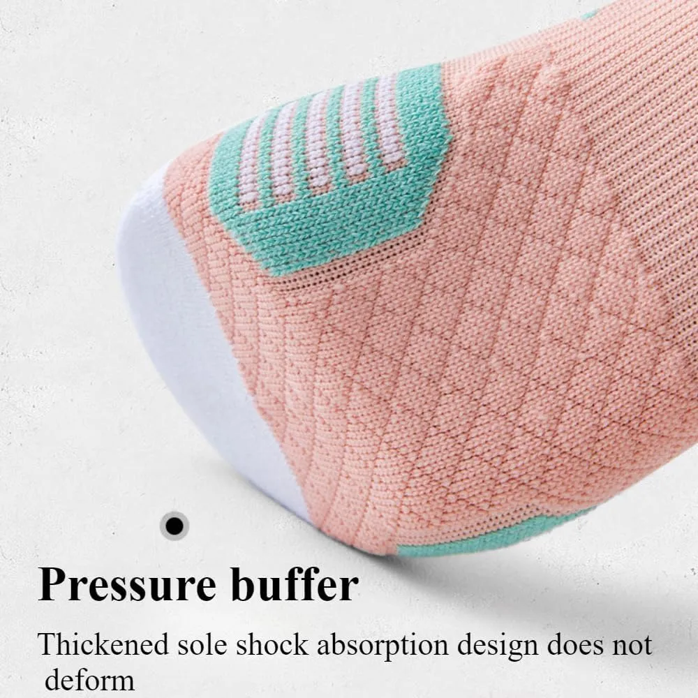 YWSLRC 5 Pairs Men's Athletic Crew Socks Performance Thick Cushioned Sport Basketball Running Training Compression Sock