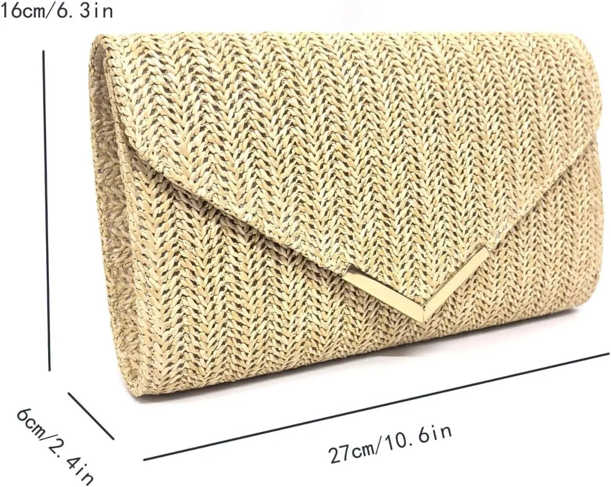 YYW Straw Clutch Purses for Women Summer Beach Woven Wallet Envelope Handbag Shoulder Bag Vacation Handbag