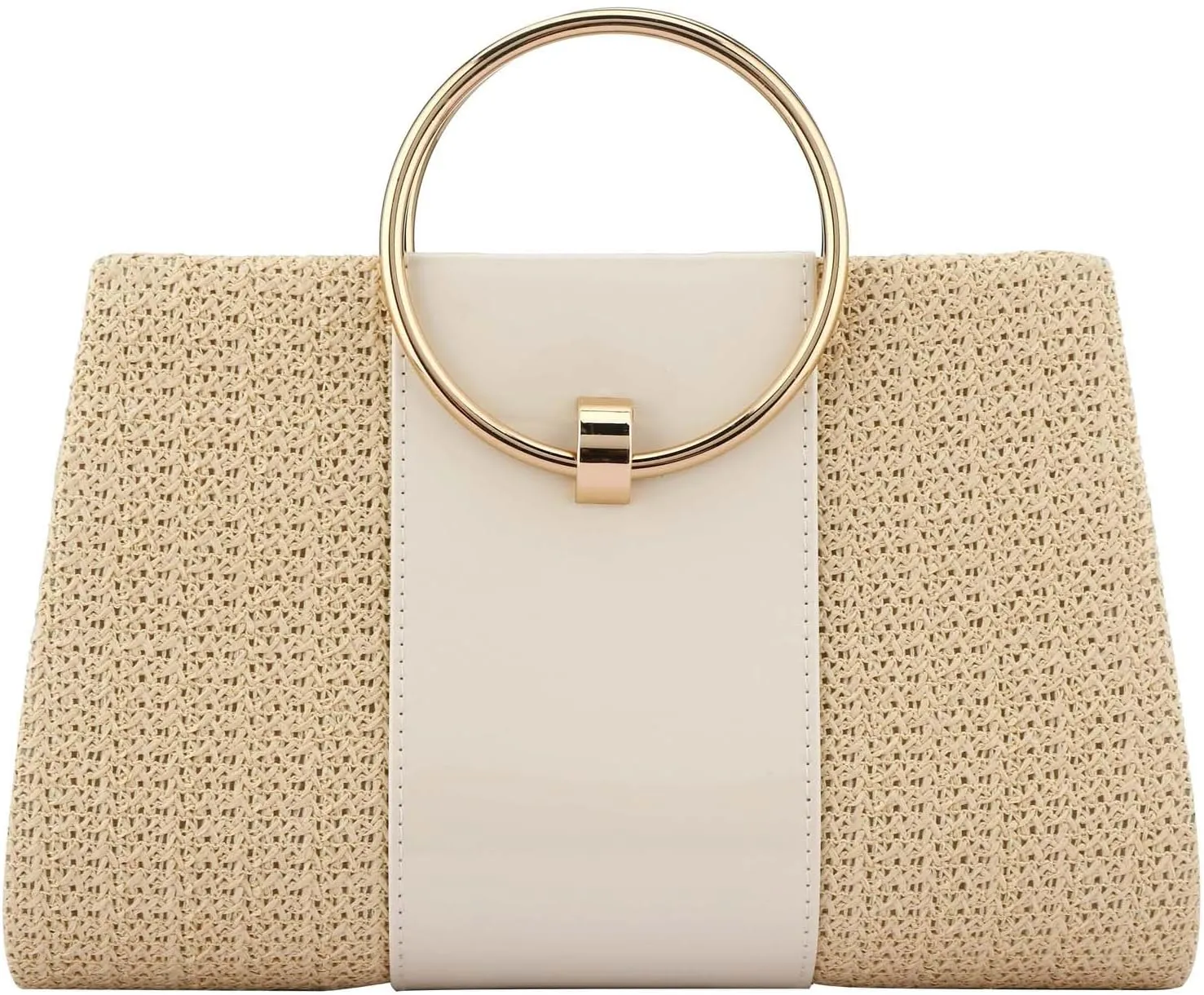 YYW Summer Beach Straw Evening Bag,Straw Clutch Purse Straw Handbag Shoulder Bag Top-handle Bag