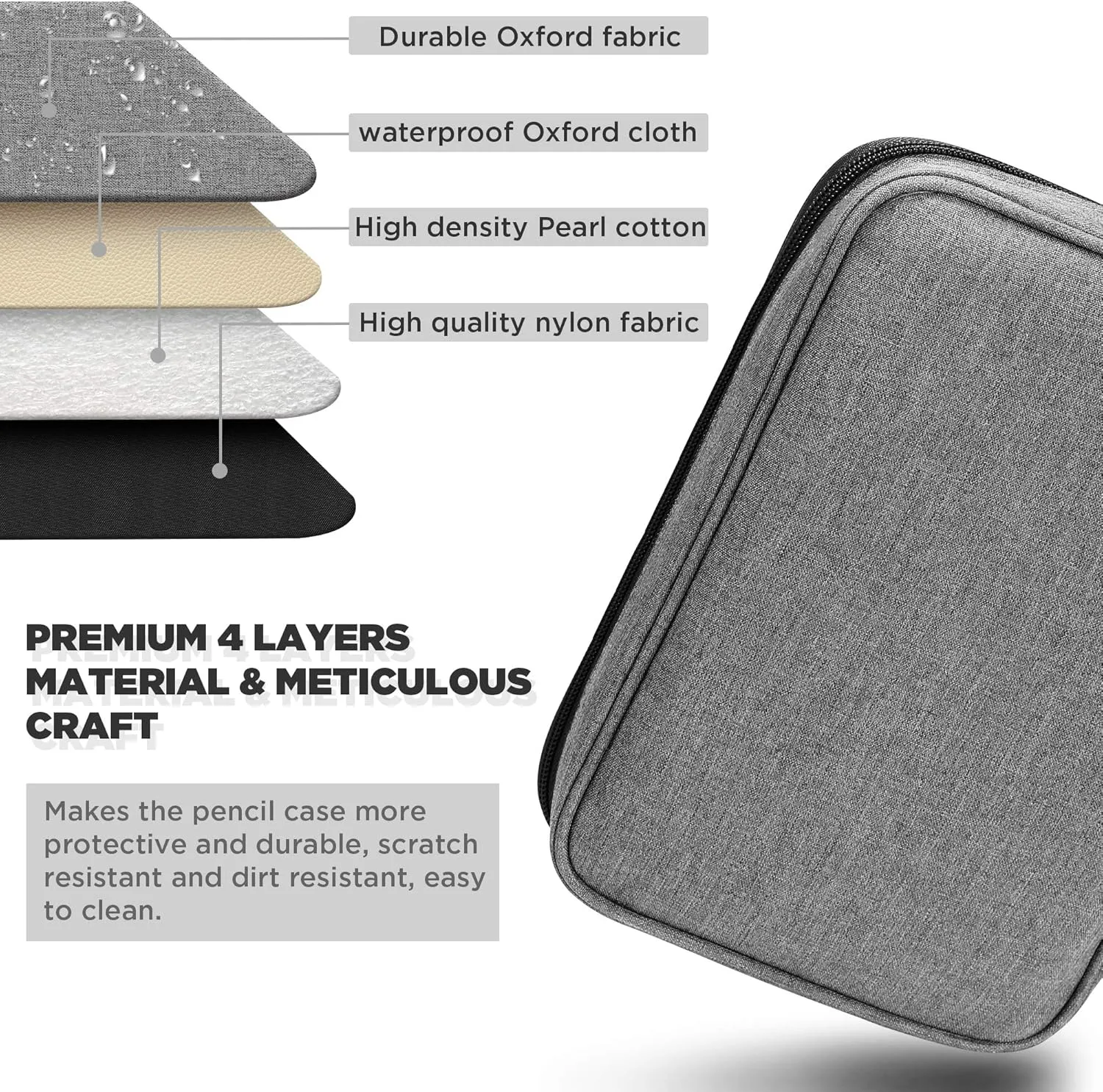 Zannaki Big Capacity Storage Pouch Marker Pen Pencil Case Simple Stationery Bag Box Art Tool & Sketch Storage Boxes for Bullet Journal Middle High School Office College Student Girl Women Adult Teen