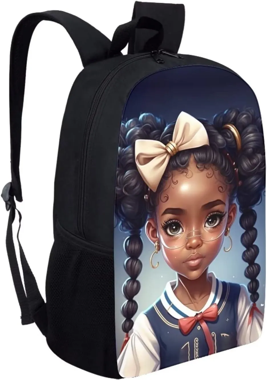 ZOUTAIRONG American Black Girls Backpack for School Teens Bookbag Little Girls Elementary Middle School Bag Pack for Kids Ages 6-8 8-12 African Magic Princess Book Bag