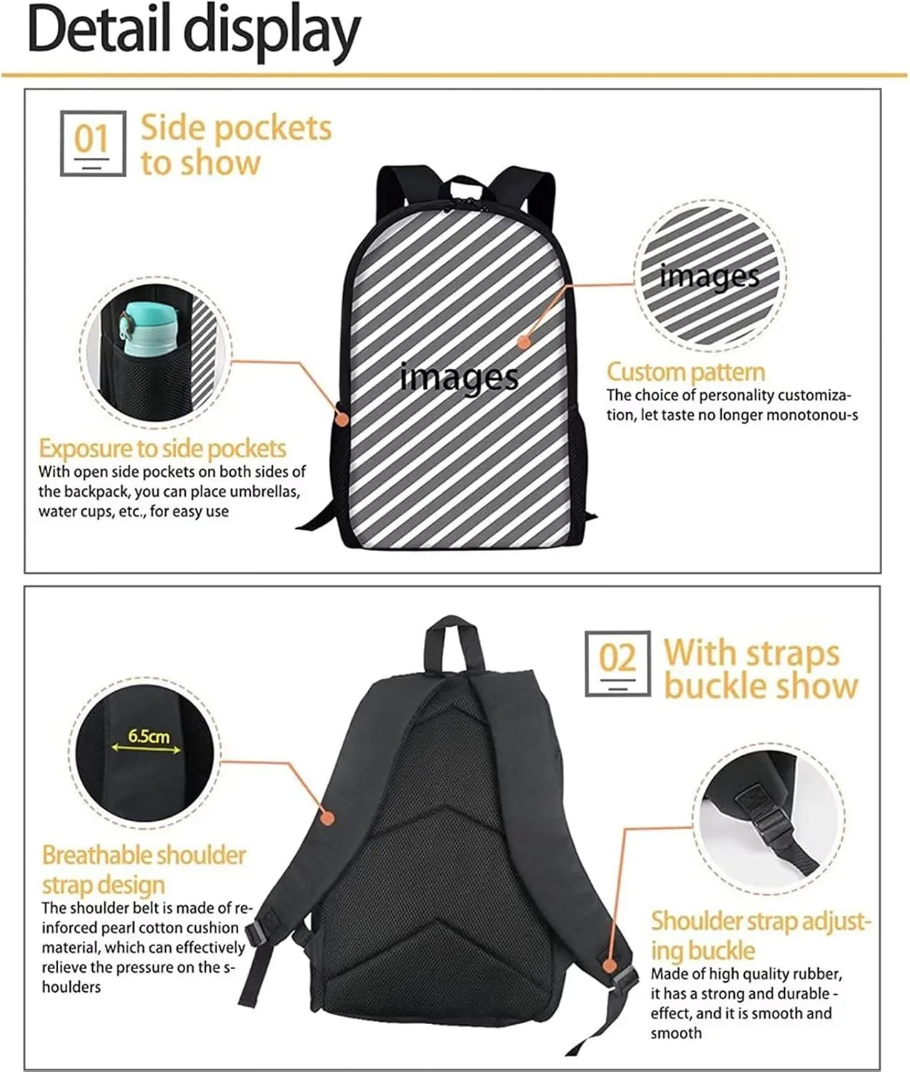 ZOUTAIRONG American Black Girls Backpack for School Teens Bookbag Little Girls Elementary Middle School Bag Pack for Kids Ages 6-8 8-12 African Magic Princess Book Bag