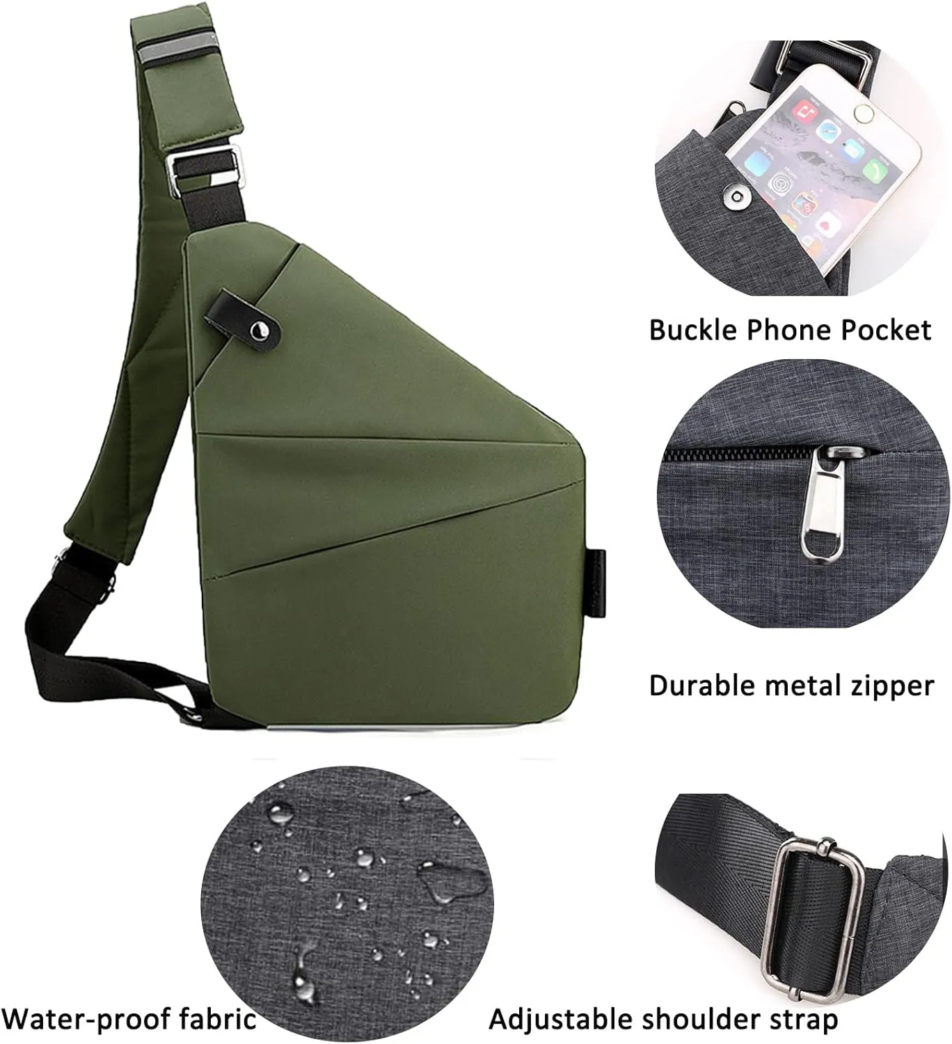 ZUEVI Anti Theft Travel Sling Bag for Women/Men - Fashion Crossbody Purse for Casual Traveling